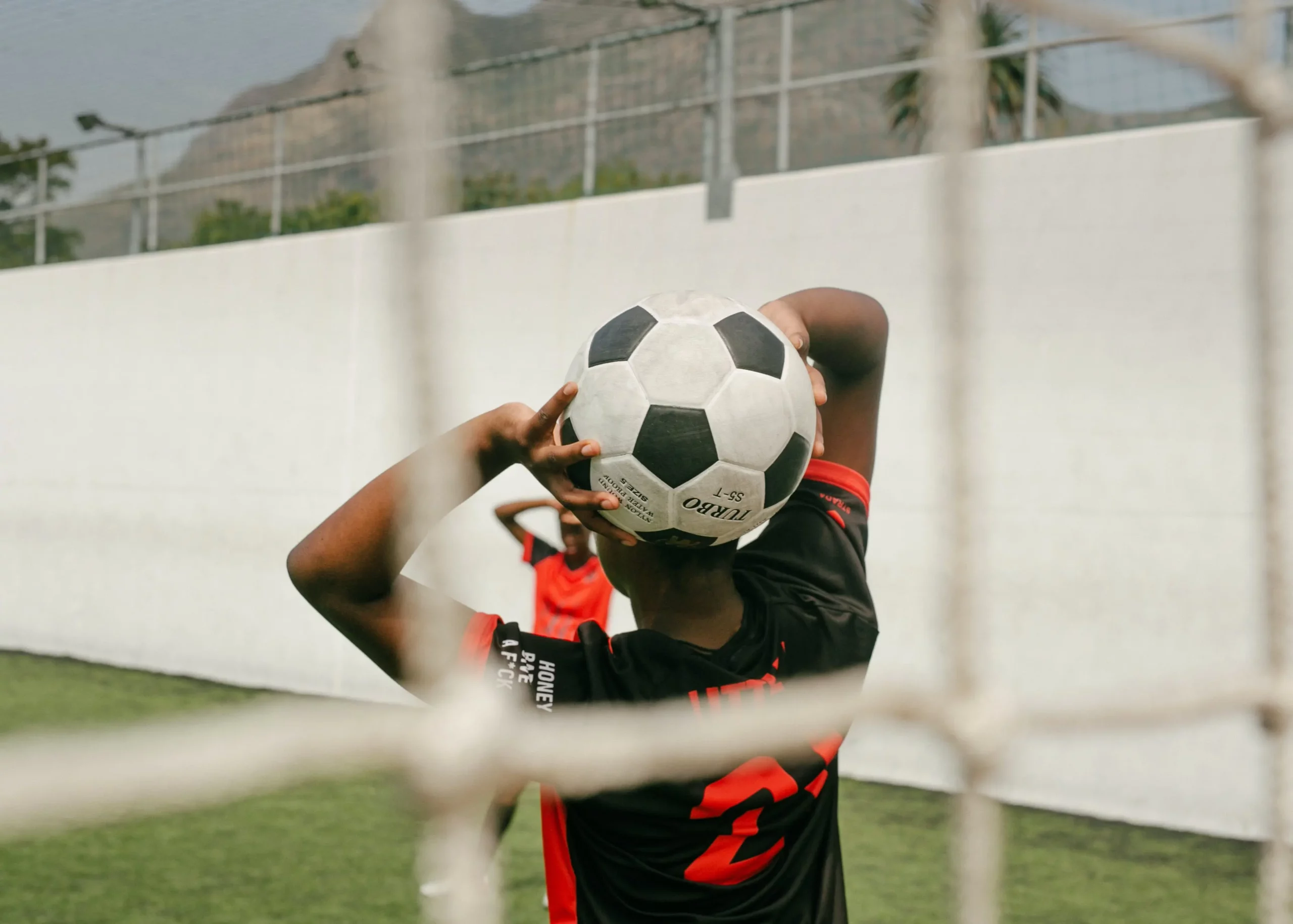 Girl playing soccer